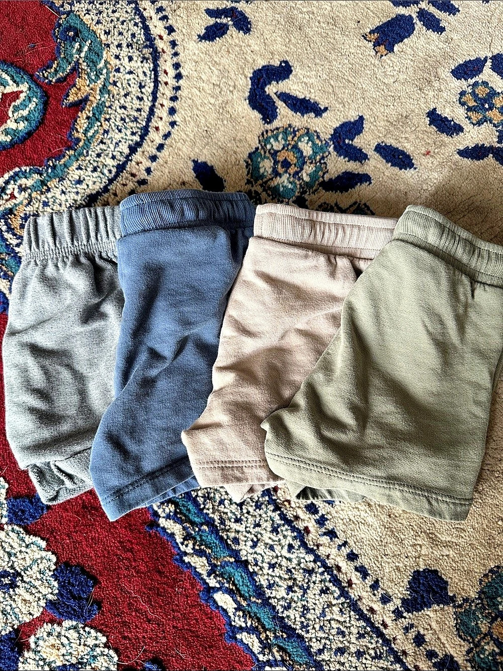 H&M Organic Cotton Sweat Shorts 6-9M Gray & Blue